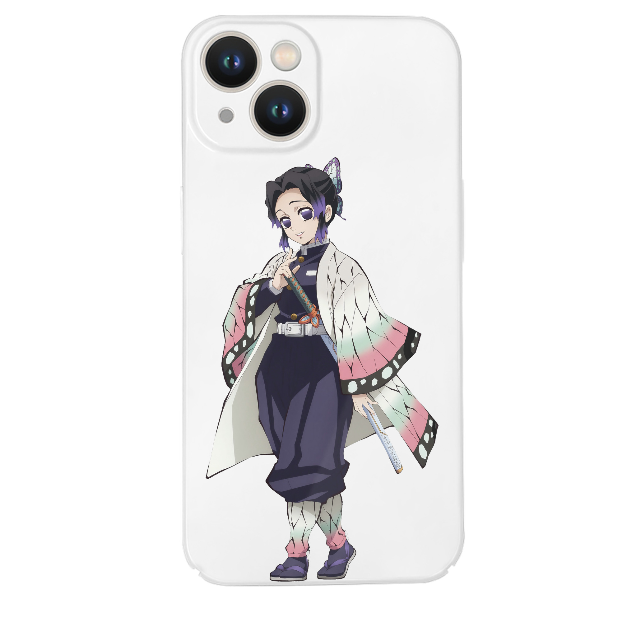 （画像用） 鬼滅の刃（きめつのやいば）蟲柱-胡蝶 しのぶ／こちょう しのぶ Kochou Shinobu 【iPhone 14シリーズ対応】ハードケース